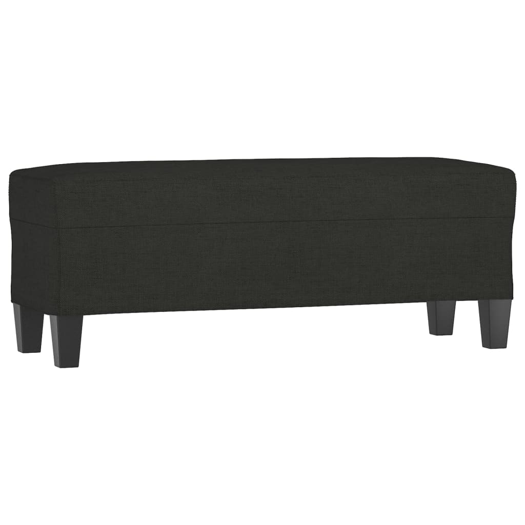 Bankje 100x35x41 cm stof zwart