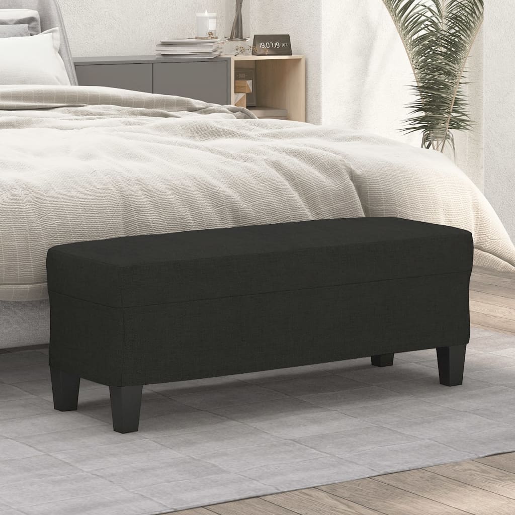 Bankje 100x35x41 cm stof zwart
