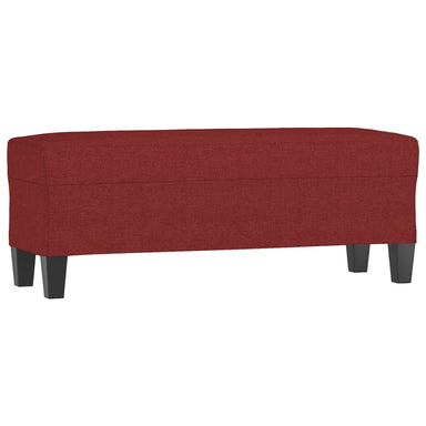 Bankje 100x35x41 cm stof wijnrood