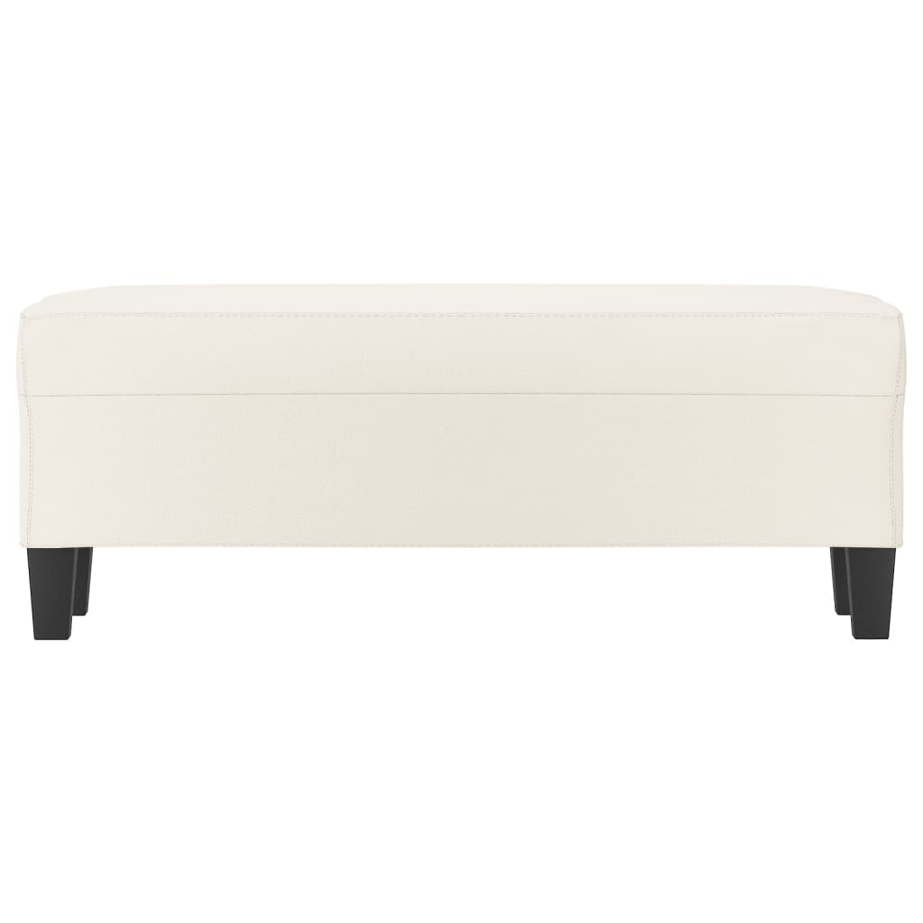Bankje 100x35x41 cm kunstleer crèmekleurig