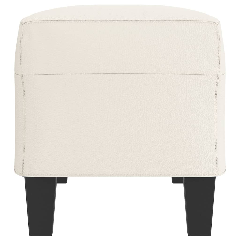 Bankje 100x35x41 cm kunstleer crèmekleurig