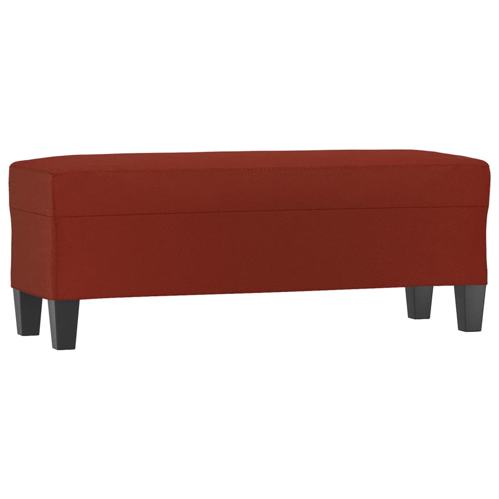 Bankje 100x35x41 cm kunstleer wijnrood