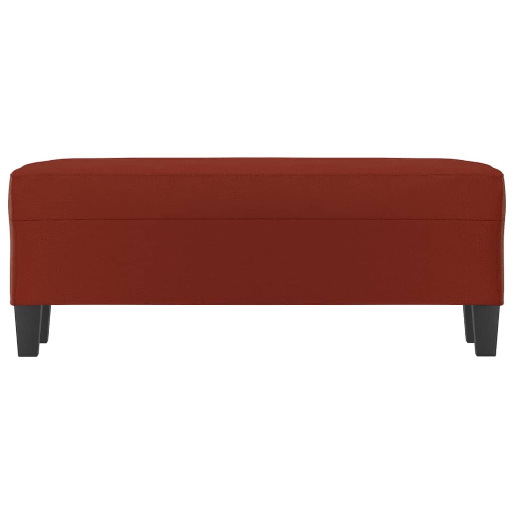 Bankje 100x35x41 cm kunstleer wijnrood