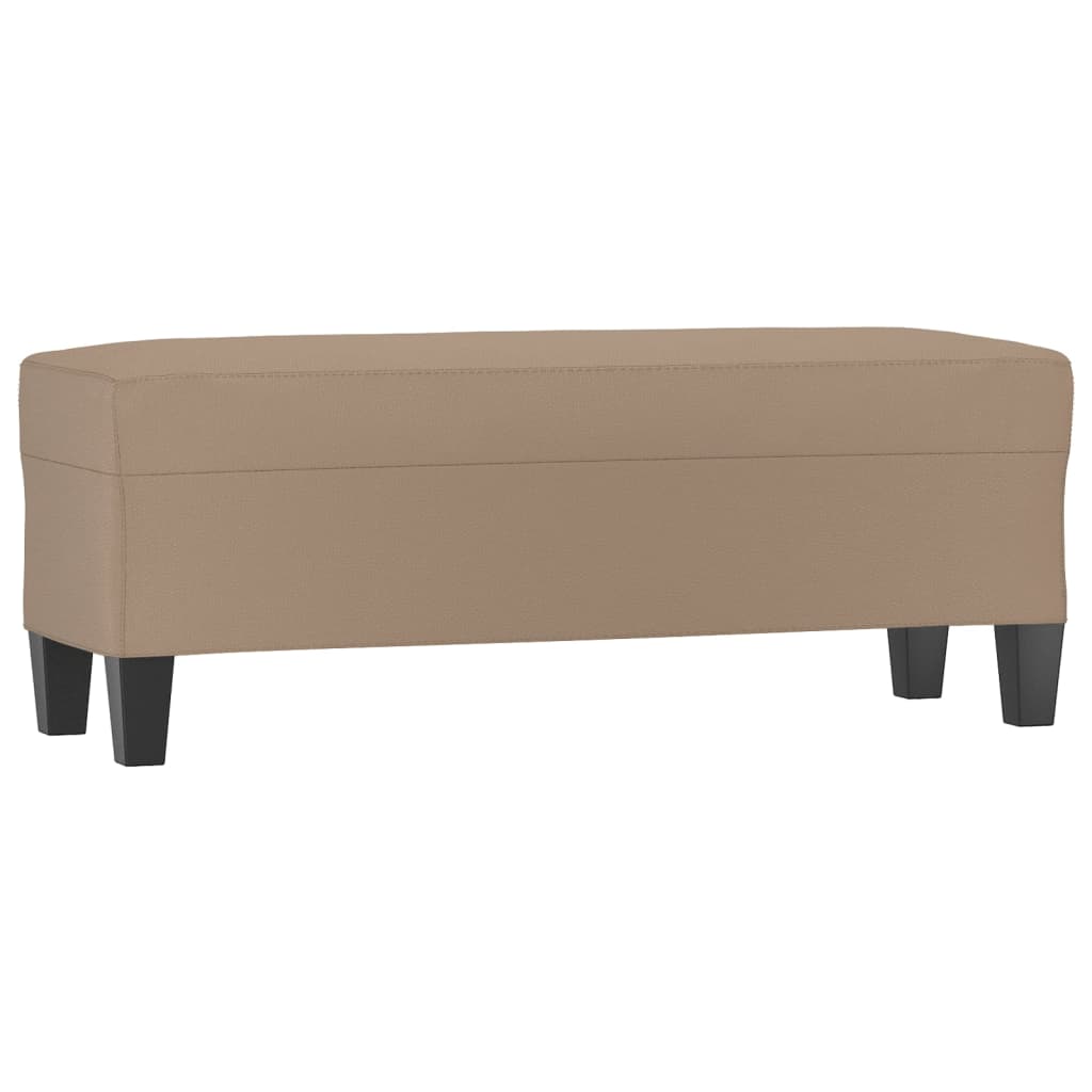Bankje 100x35x41 cm kunstleer cappuccinokleurig