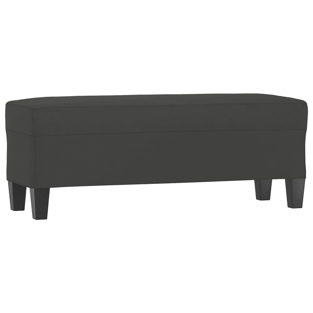 Bankje 100x35x41 cm microvezelstof donkergrijs