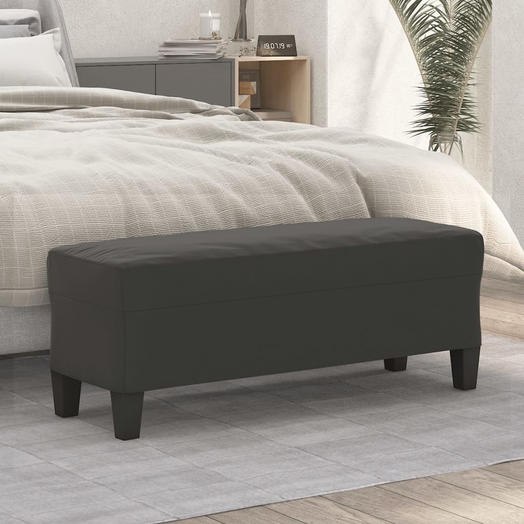 Bankje 100x35x41 cm microvezelstof donkergrijs