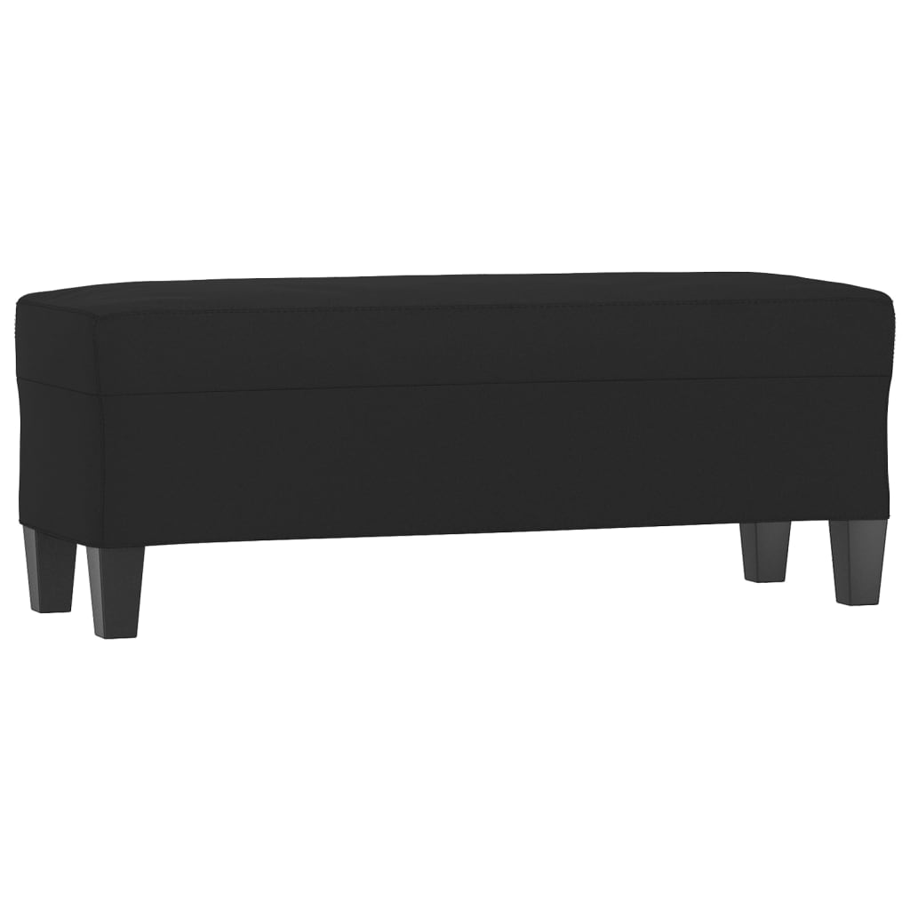 Bankje 100x35x41 cm microvezelstof zwart