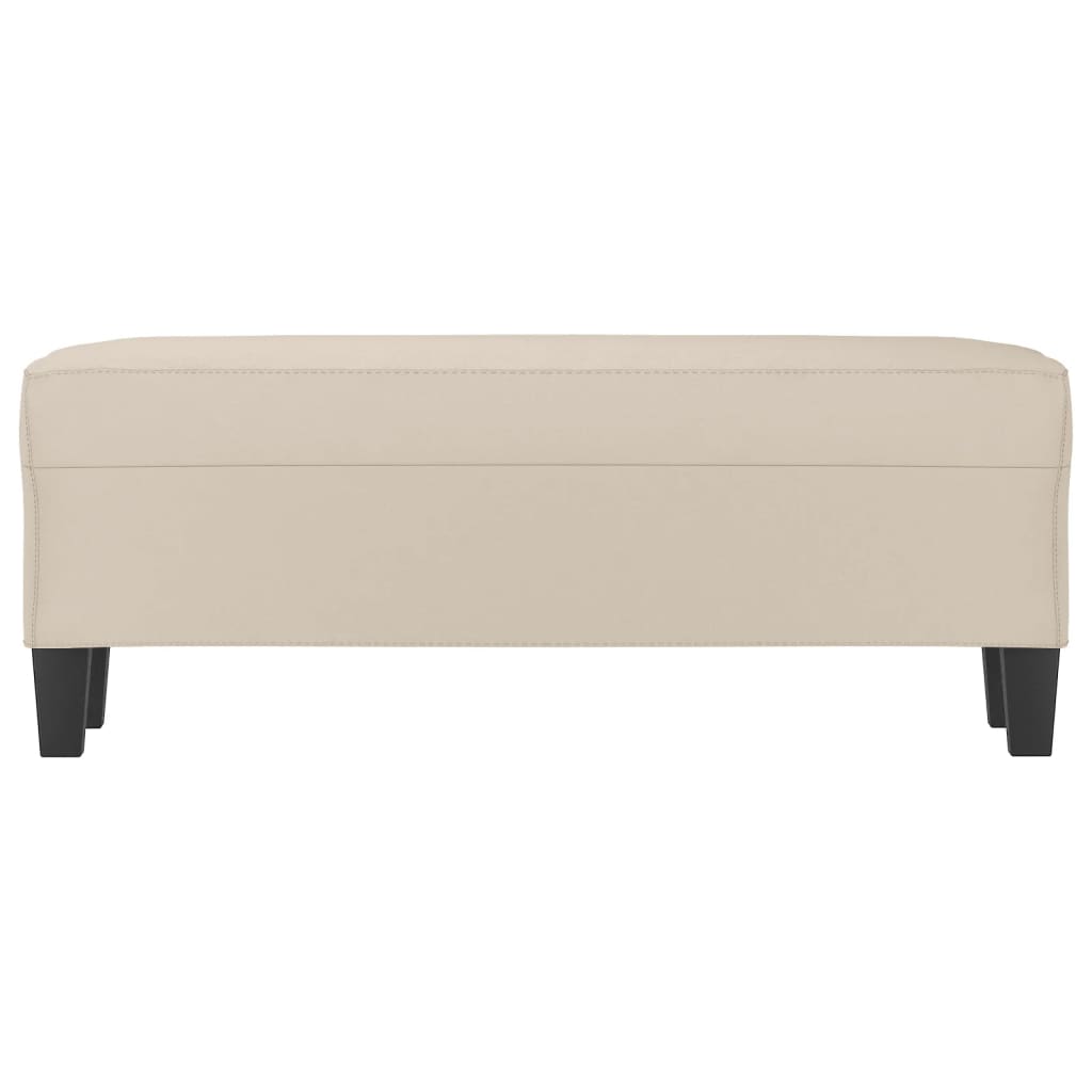 Bankje 100x35x41 cm microvezelstof crèmekleurig