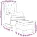 Fauteuil met schommelpoten en voetenbank stof donkergrijs