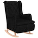 Fauteuil met schommelpoten en voetenbank stof zwart