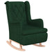 Fauteuil met schommelpoten en voetenbank stof donkergroen