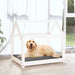 Hondenbed 81x60x70 cm massief grenenhout wit