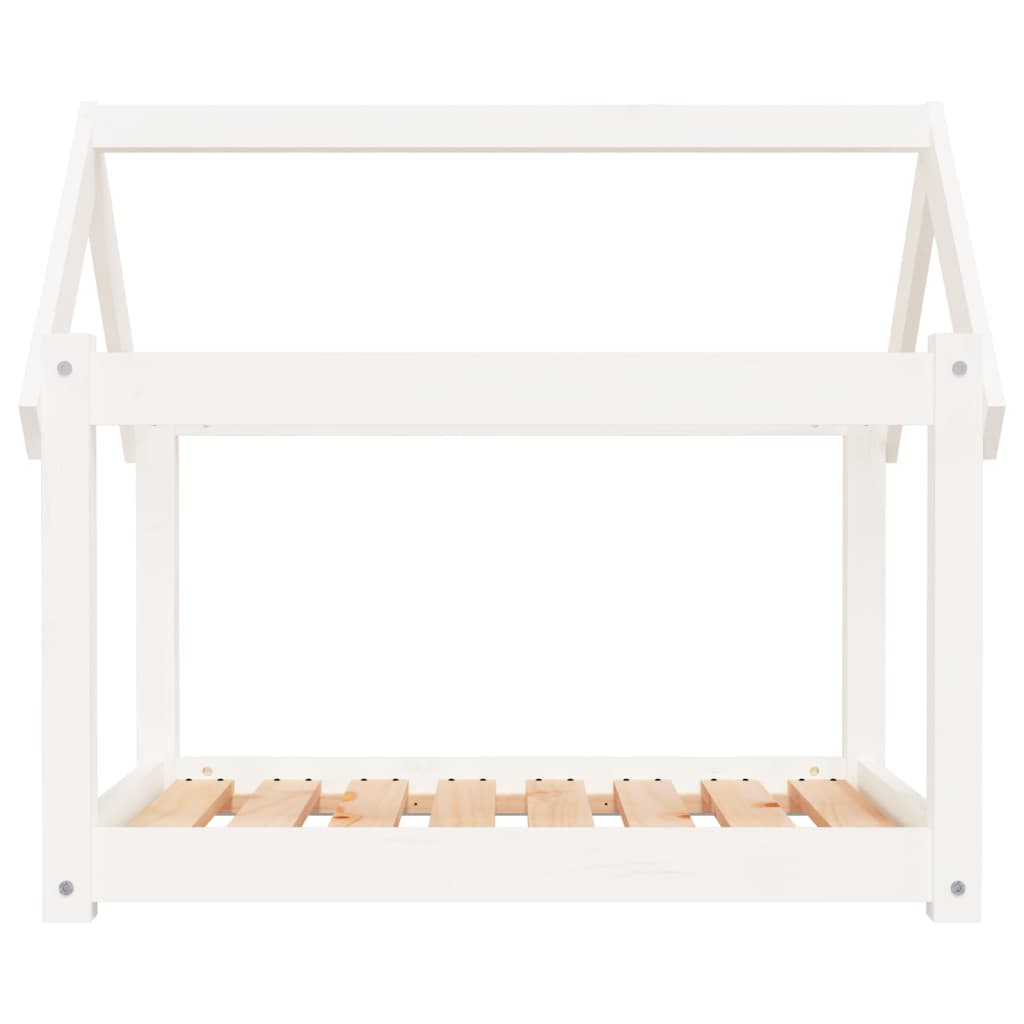 Hondenbed 81x60x70 cm massief grenenhout wit