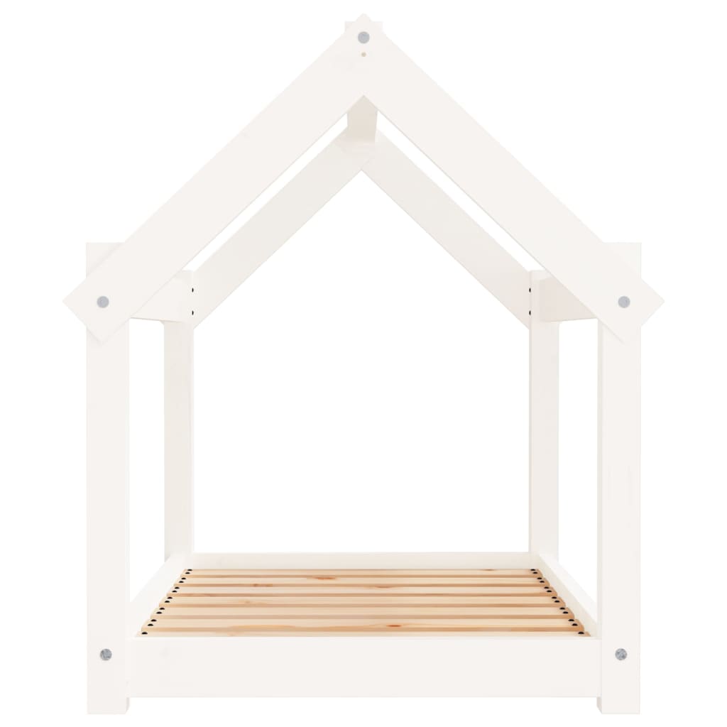 Hondenbed 81x60x70 cm massief grenenhout wit