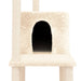 Kattenmeubel met sisal krabpalen 144,5 cm crèmekleurig
