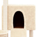Kattenmeubel met sisal krabpalen 96 cm crèmekleurig