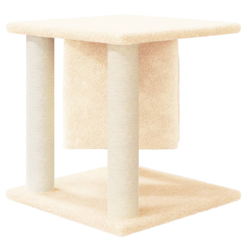 Kattenmeubel met sisal krabpalen 37 cm crèmekleurig