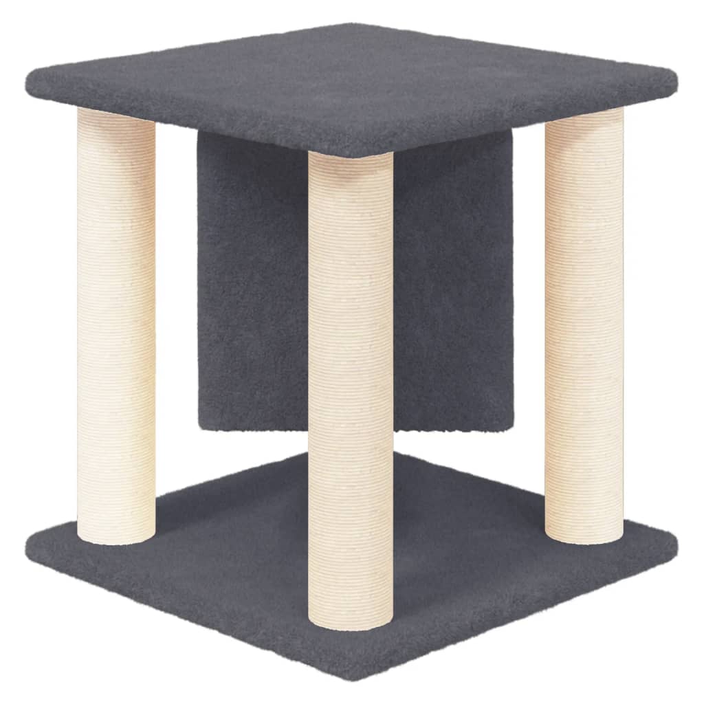 Kattenmeubel met sisal krabpalen 37 cm donkergrijs