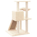 Kattenmeubel met sisal krabpalen 82 cm crèmekleurig