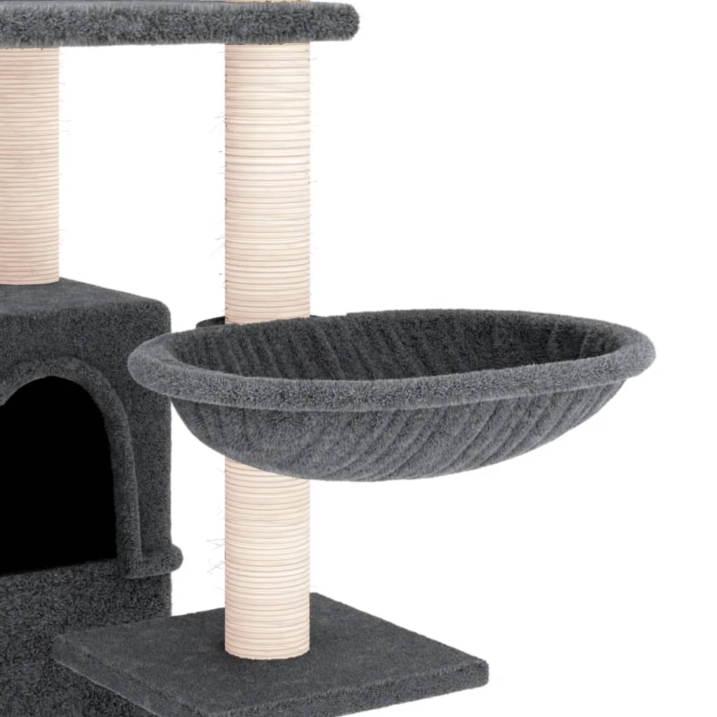 Kattenmeubel met sisal krabpalen 175 cm donkergrijs