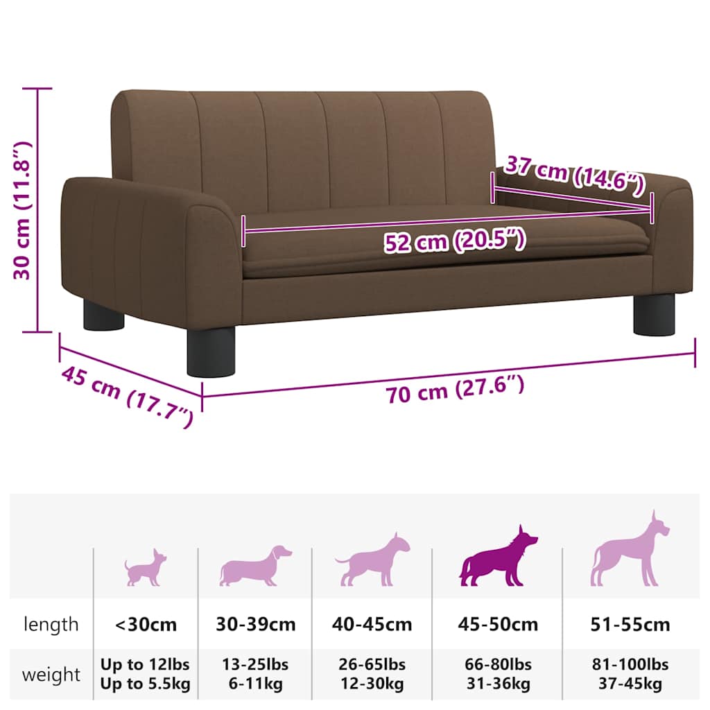 Hondenmand 70x45x30 cm stof bruin
