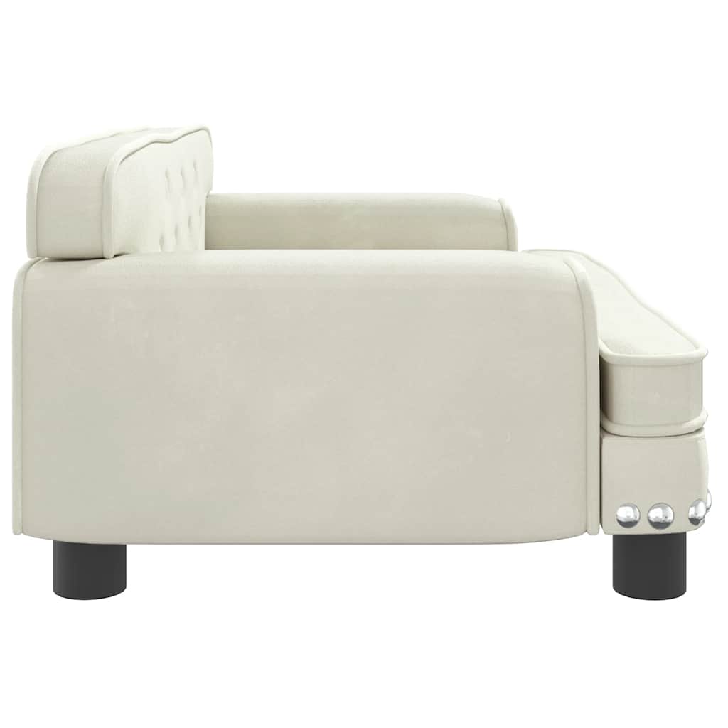 Hondenmand 70x45x30 cm fluweel crèmekleurig