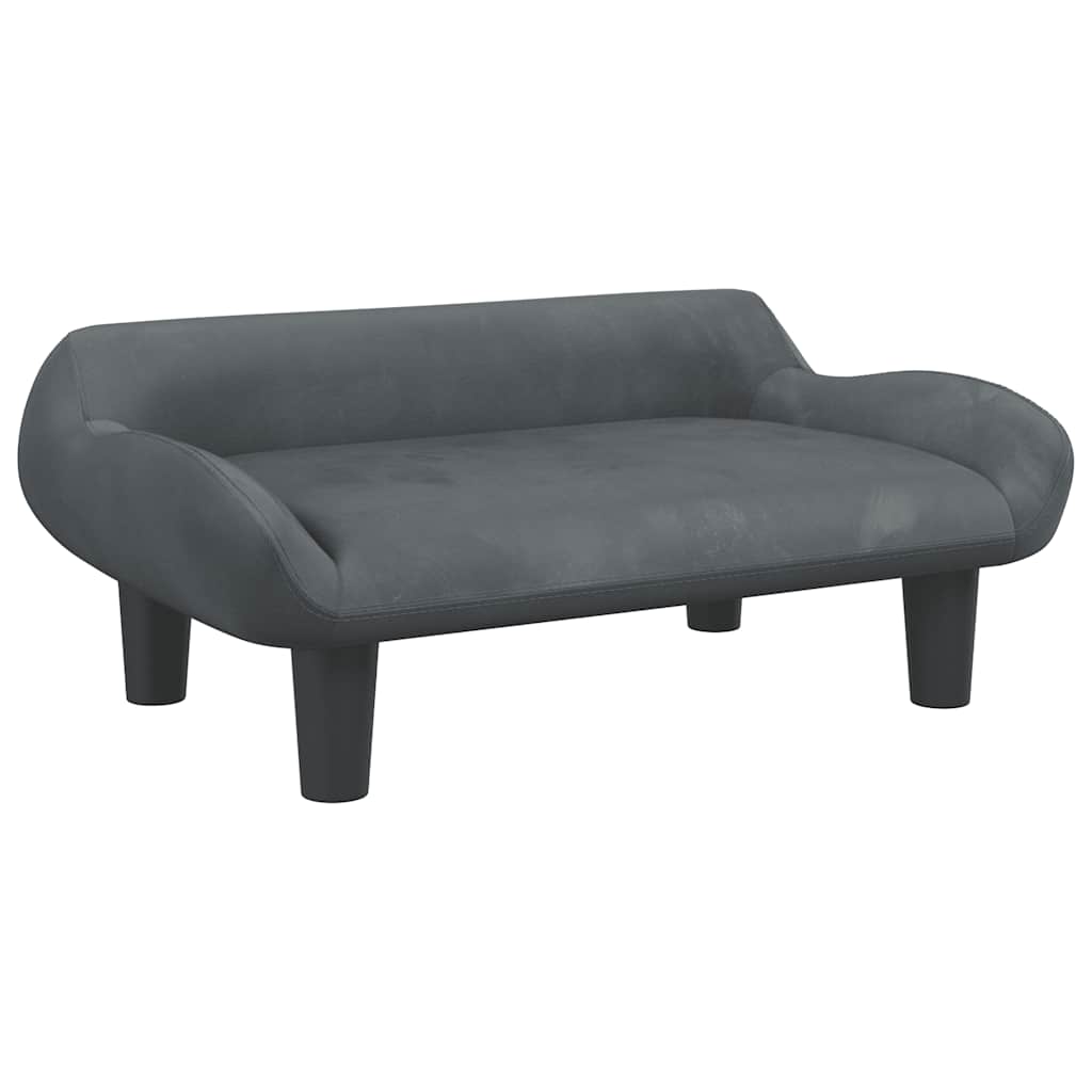Hondenmand 70x40x24 cm fluweel donkergrijs