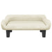 Hondenmand 70x40x24 cm fluweel crèmekleurig