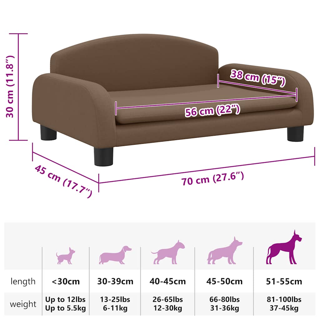 Hondenmand 70x45x30 cm stof bruin