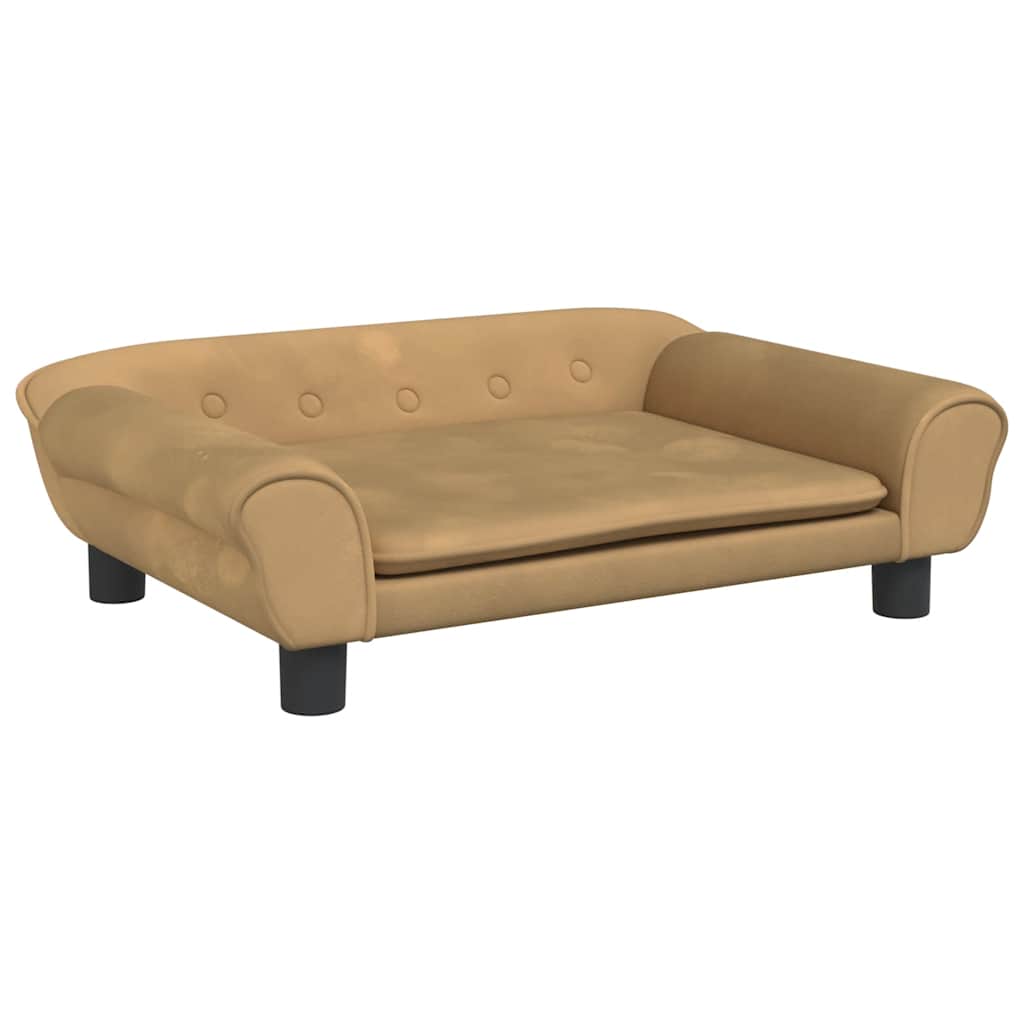 Hondenmand 70x48x22 cm fluweel bruin
