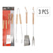 Bbq Gereedschap 3-Delig Hout/Rvs