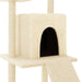 Kattenmeubel met sisal krabpalen 110 cm crèmekleurig