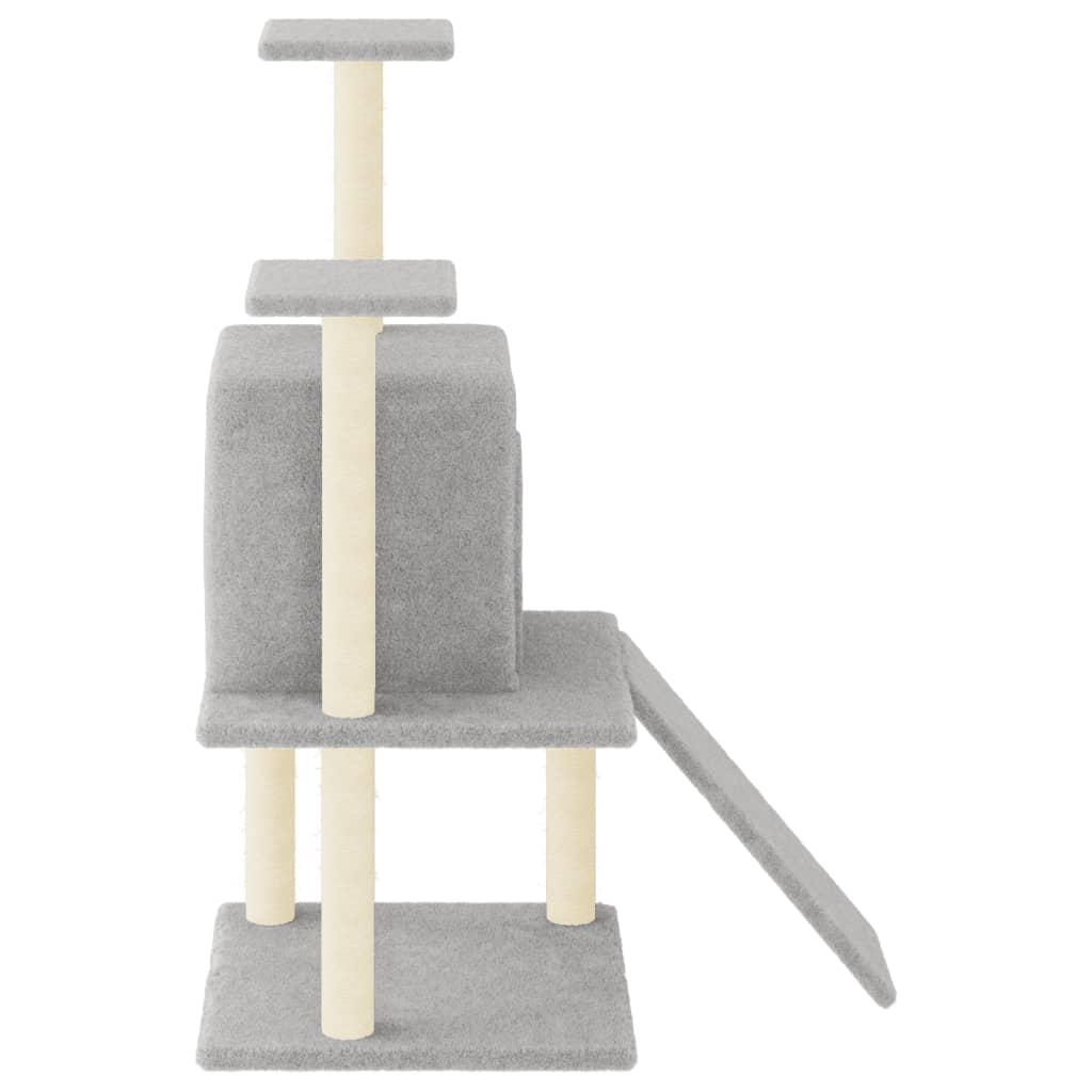 Kattenmeubel met sisal krabpalen 110 cm lichtgrijs