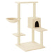 Kattenmeubel met sisal krabpalen 95 cm crèmekleurig