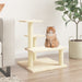 Kattenmeubel met sisal krabpalen 61 cm crèmekleurig