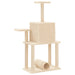 Kattenmeubel met sisal krabpalen 122 cm crèmekleurig