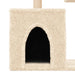 Kattenmeubel met sisal krabpalen 86 cm crèmekleurig