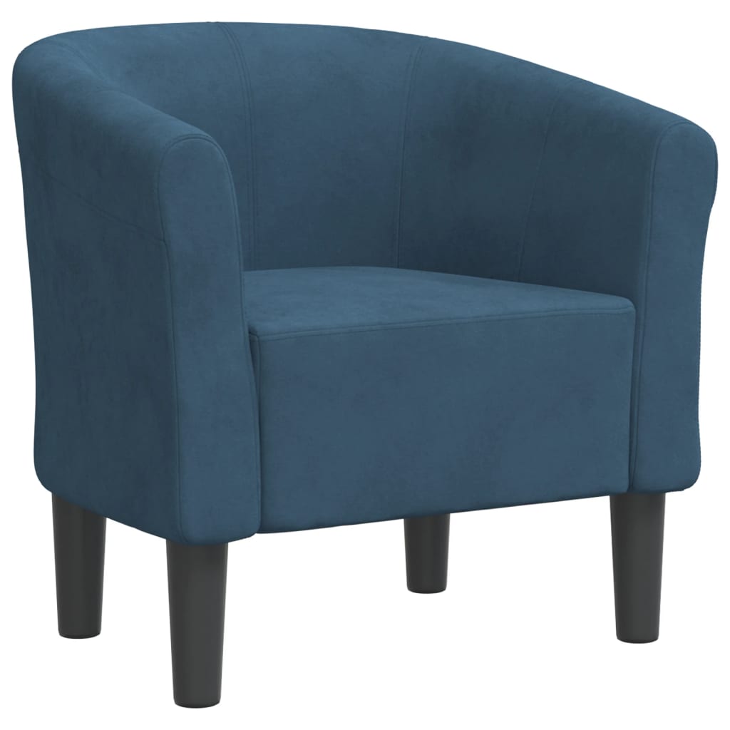 Kuipstoel fluweel donkerblauw