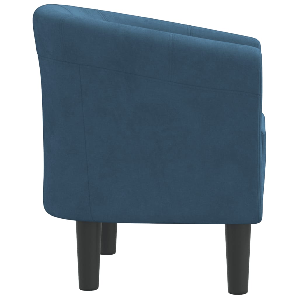 Kuipstoel fluweel donkerblauw