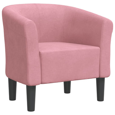 Kuipstoel fluweel roze