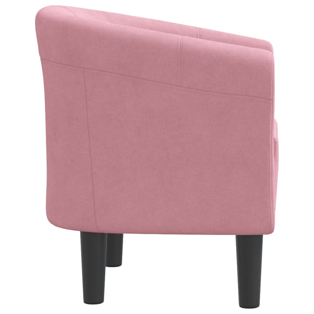 Kuipstoel fluweel roze