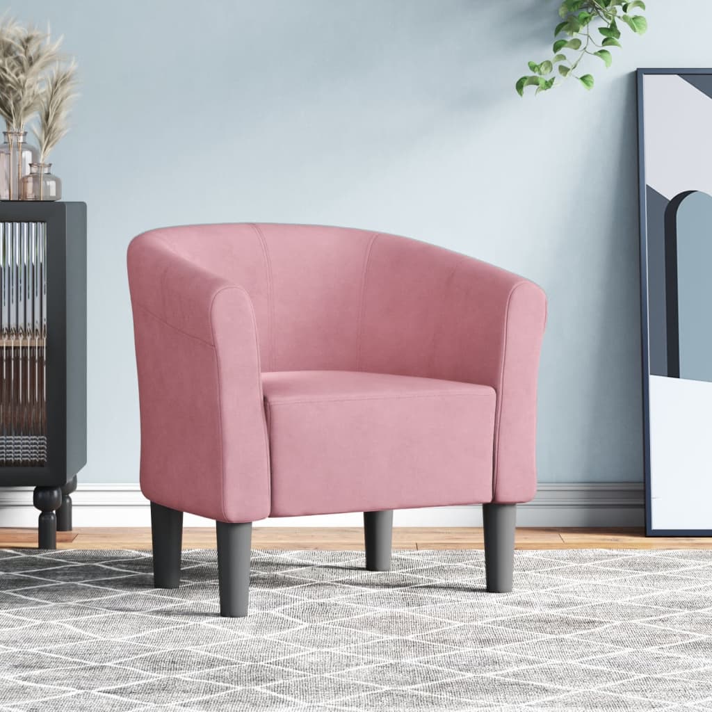 Kuipstoel fluweel roze