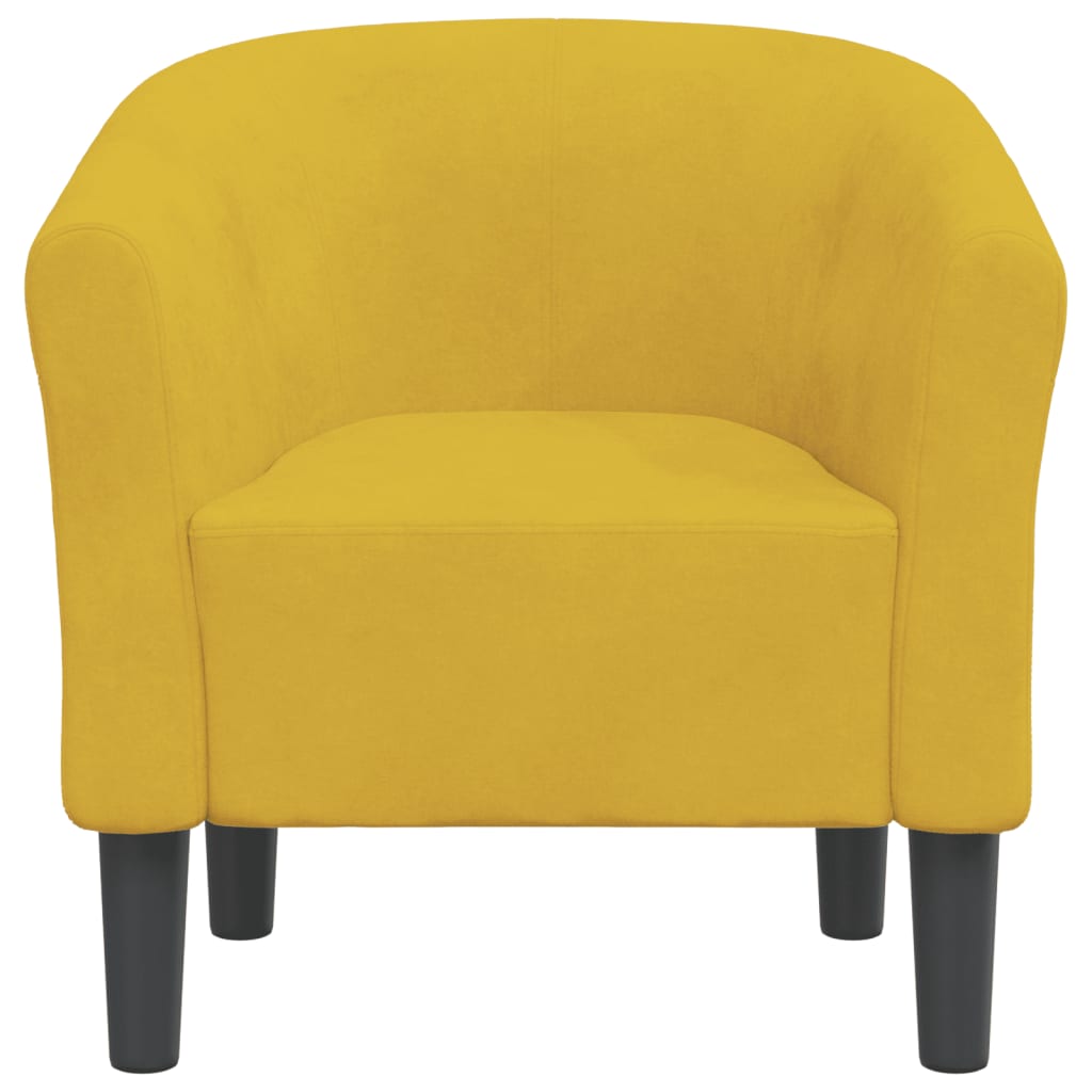 Kuipstoel fluweel geel