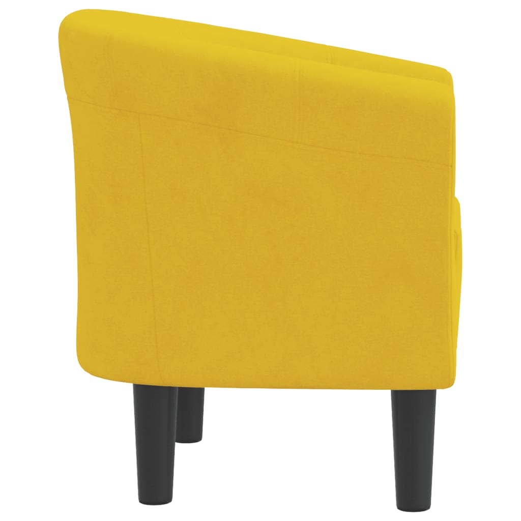Kuipstoel fluweel geel