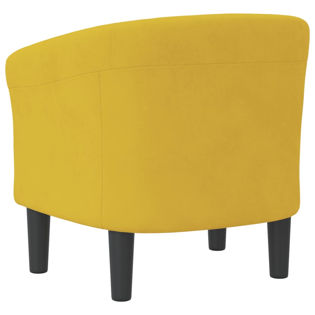 Kuipstoel fluweel geel