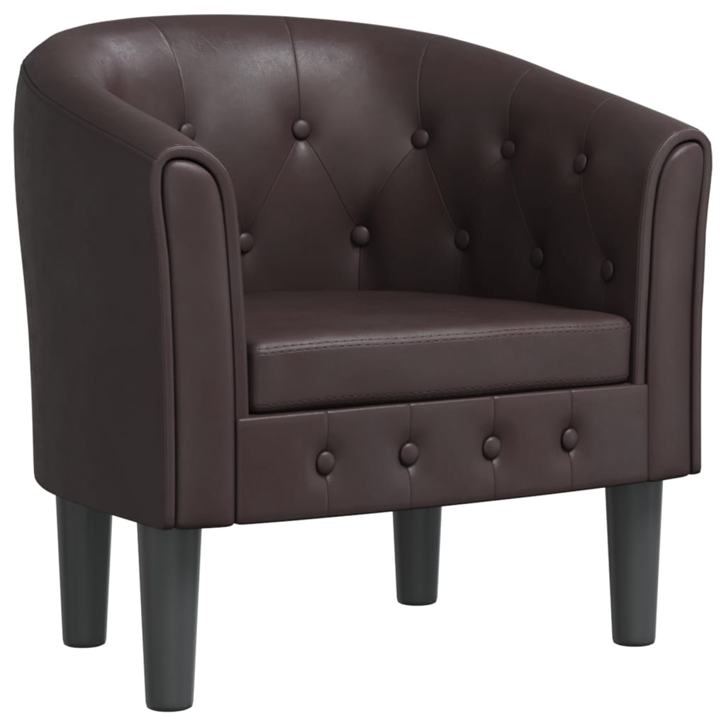 Kuipstoel kunstleer bruin