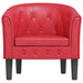 Kuipstoel kunstleer rood