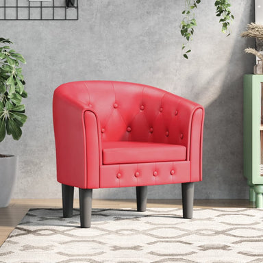 Kuipstoel kunstleer rood
