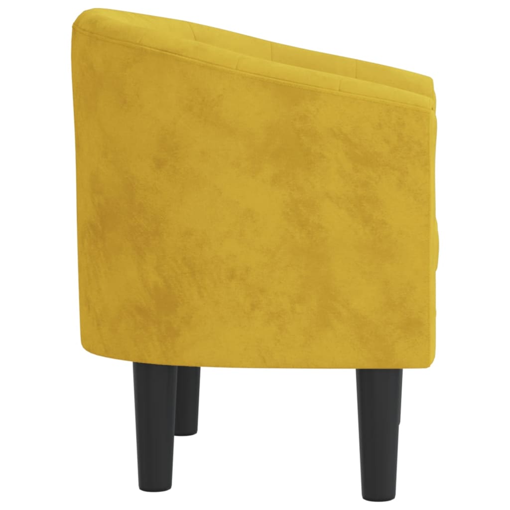 Kuipstoel fluweel geel