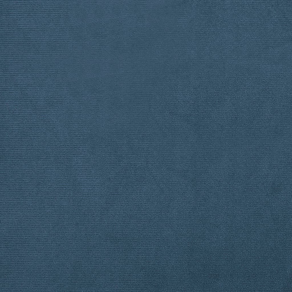 Kuipstoel met voetenbank fluweel donkerblauw